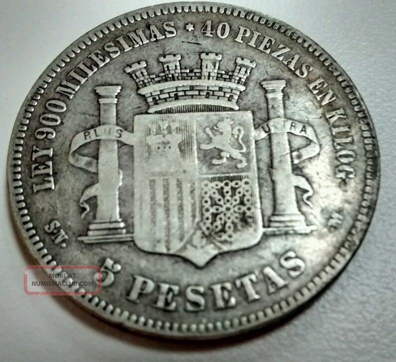 Spain 5 Pesetas, 1870, Provisional Government