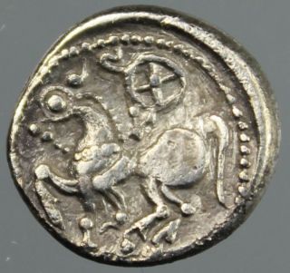 Celtic,  Drachm,  Silver,  Horse,  Rider,  Philipp Ii,  East Europe,  2.  Century B.  C. photo