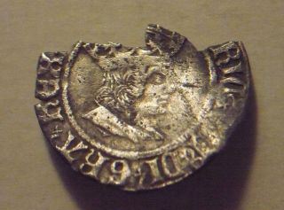 1505 - 1509 England Henry 7th Hammered Silver 1/2 Half Groat - Profile Issue photo