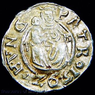 Inverted Date 1592 Mary Holding Baby Jesus Hungarian Denar (x) photo