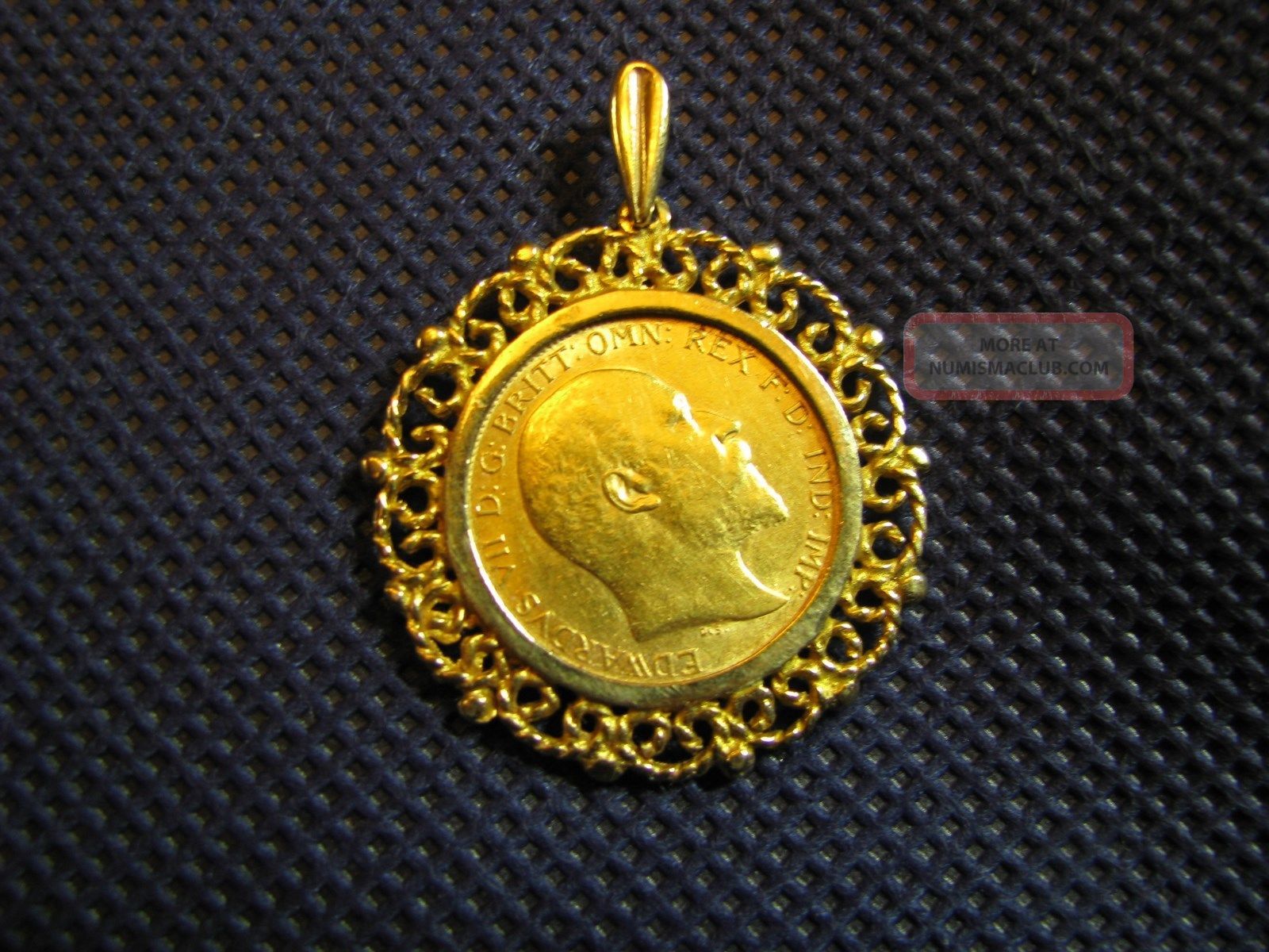 1910 Great Britain Half Sovereign 22k Gold Coin, With 9k Pendant Frame ...