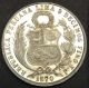 Un Sol 1870 Republica Peruana Lima 9 Decimos Finos Y.  J,  Silver Coin From Peru South America photo 2