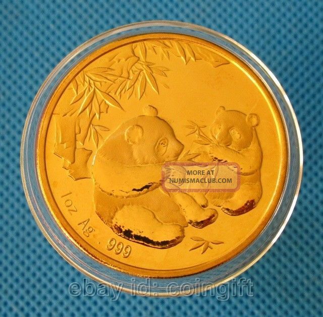 Rare 2006 Chinese Panda 24k Gold Plated Coin China photo