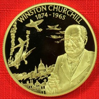 East Caribbean: 2003 $2,  Churchill,  Cupro - Nickel Gilt Proof 