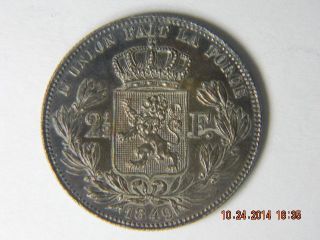 Belgium 2 1/2 Francs 1849 photo
