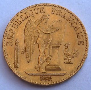 France 20 Gold Francs 1877 6.  45 Gr.  0.  1867 Oz.  0.  900 Gold 