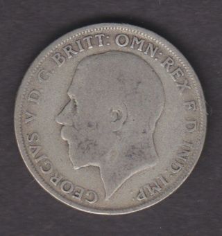 British 1921 Kgv Florin,  Two Shillings,  Circulated And Worn photo