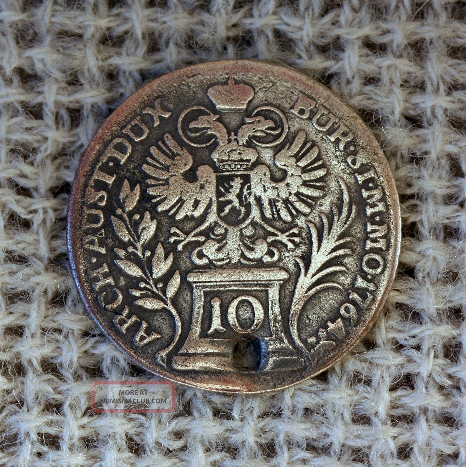 Medieval Silver Coin 1764 Austria 10 Kreuzer Europe
