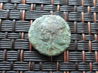 Ancient Greek Bronze Coin Unknown Harp Very Interesting / 12mm photo