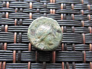 Ancient Greek Bronze Coin Unknown Tripod Very Interesting / 10mm photo