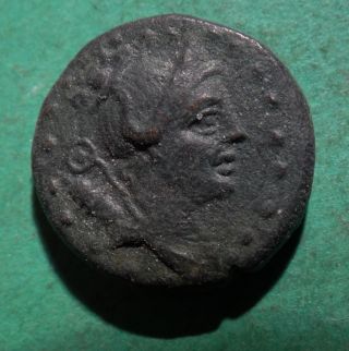 Tater Syracuse Sicily Ae20 Coin Artemis & Athena 1st Century Bc Soloi Cilicia photo
