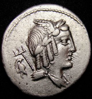 Iulius Bursio Apollo_corinth Helmetvery Rare Roman Republic Coin Worth Over$1260 photo