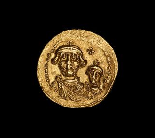 Byzantine Gold Emperor Heraclius & Constantine Iii Christian Solidus Coin 610 Ad photo