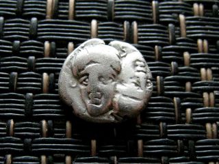 Ancient Greek Silver Coin Istros Ar Triobol 4th Century Bc Gemini Dioscuri Twins photo