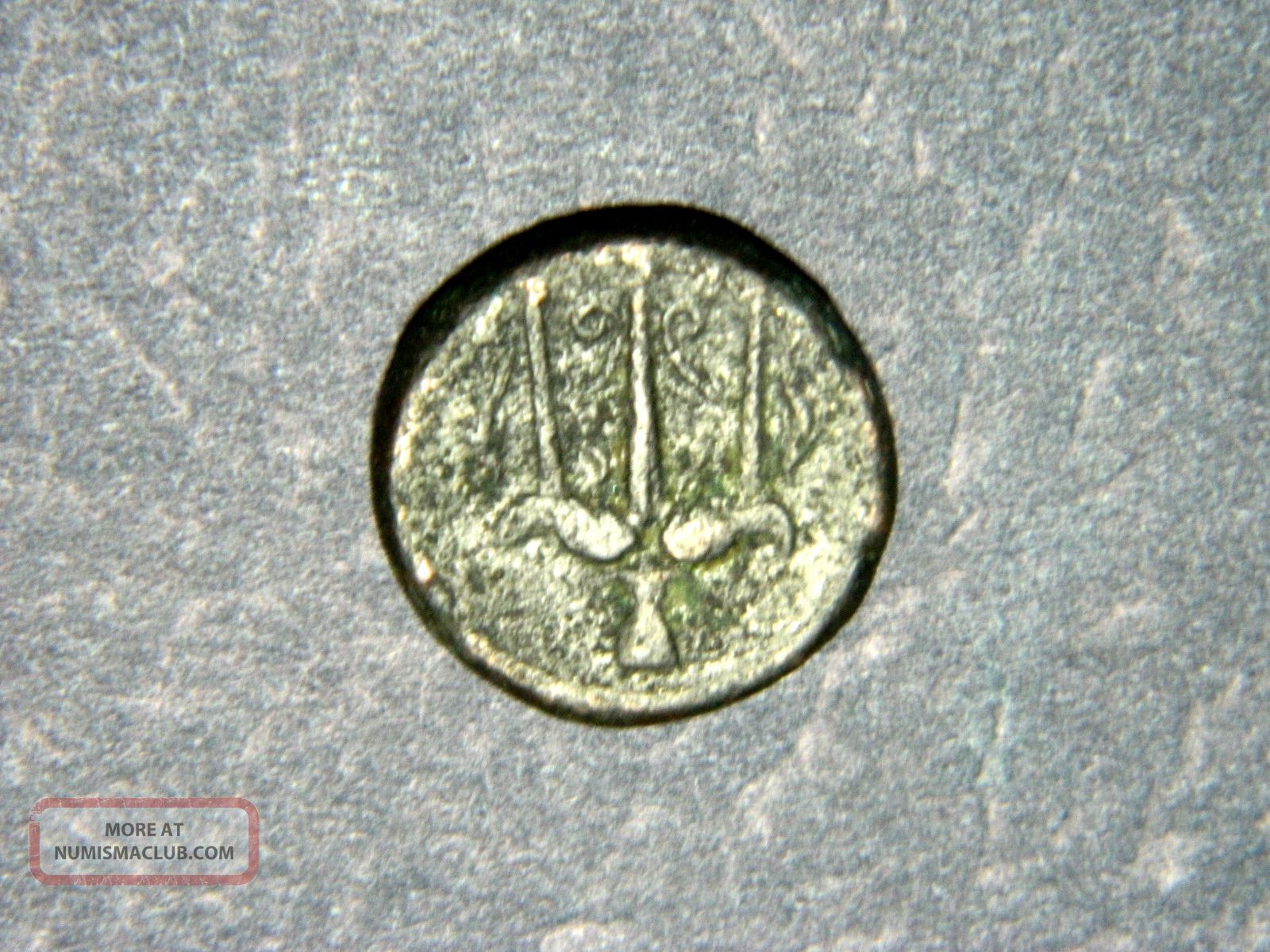 Rare,  Sicily,  Syracuse,  Bronze,  275 - 215 Bc.  Poseidon And Trident. Coins: Ancient photo