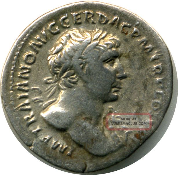 Rome, Trajan (98 - 117 Ad) Silver Denarius, Vf