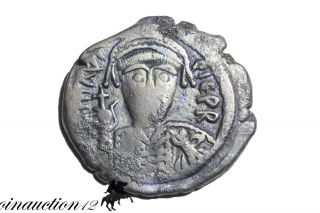 Byzantine Coin Ae 31 Follis Maurice Tiberius Nicomedia Year 5 photo