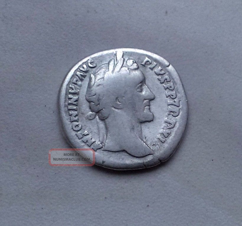 Antique Coin Silver Antoninus Pius Roman Denarius Ad 138 - 161 0121