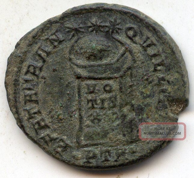 Constantine I. Ae3. Reverse: Beata Tranqvuillitas. Trier Mint: Dot Ptr ...