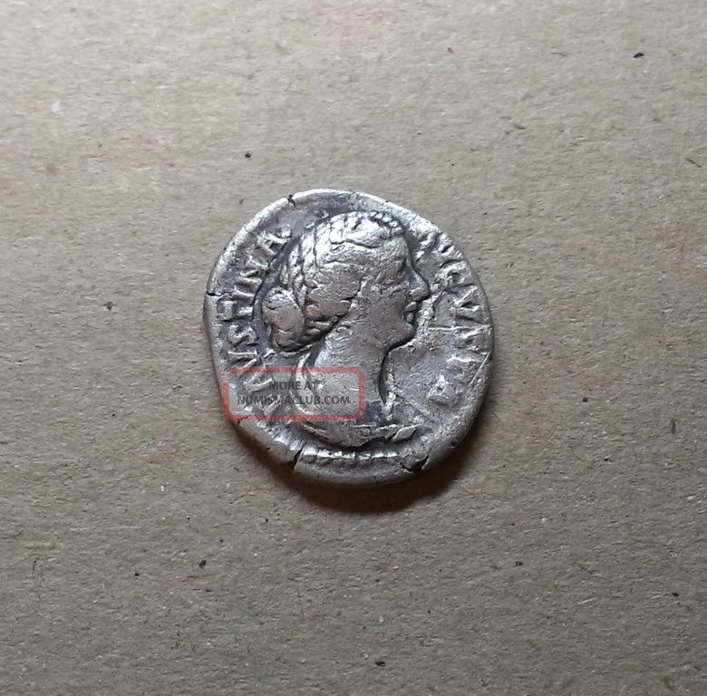 Antique Coin Silver Faustina Junior Roman Denarius 161 - 175 A. D 0802