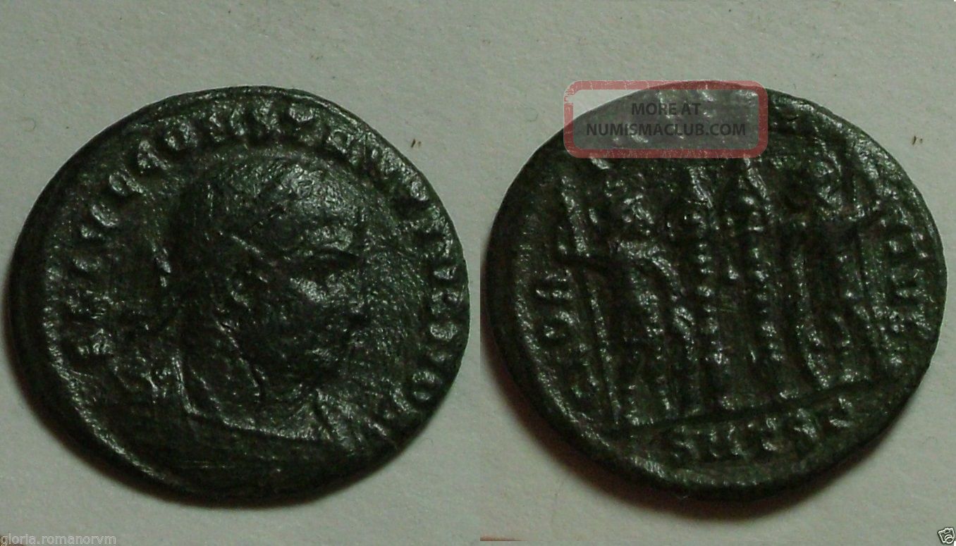 Constantius Ii Rare Ancient Roman Coin, Legion Soldiers Standards Smtsg