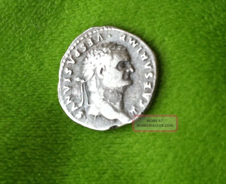 Ancient Roman Silver Denarius Coin Of Emperor Vespasian, 69 - 79 Ad.