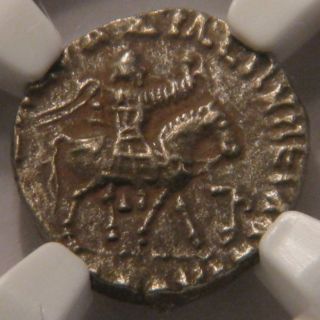 C.  58 - 19 Bc Indo - Scythian (azes Ii) - Silver Drachm - Ngc Xf 3/5 4/5 - Chach photo