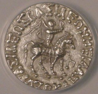 C.  58 - 19 Bc Indo - Scythian (azes Ii) - Silver Tetradrachm - Anacs Xf45 photo
