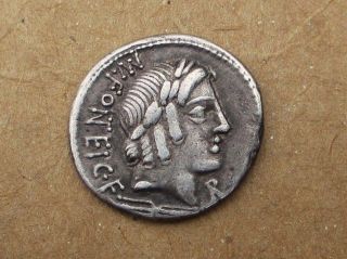 Roman Republic Mn.  Fonteius C.  F.  Silver 1 Denarius Coin 85 B.  C.  S 271 photo
