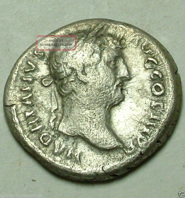 Rare Ancient Roman Silver Coin Denarius Victory Wreath Palm Hadrian, 117