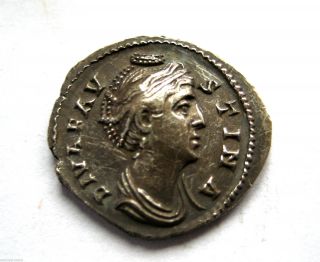 C.  140 A.  D British Found Faustina I Roman Period Imperial Silver Denarius Coin.  Vf photo