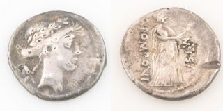66 Bc Roman Republic Silver Denarius Fine,  Q Pomponius Musa Apollo Euterpe S - 355 photo