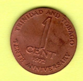 Trinidad And Tobago,  1972 1 Cent Coin photo