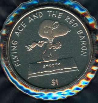 2001 Niue Snoopy Flying Ace Dollar photo