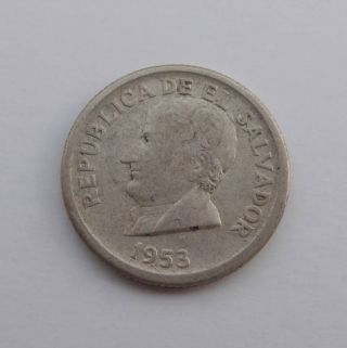 1953 El Salvador 25 Centavos Silver Coin Jose M.  Delgado Central America Km 137 photo