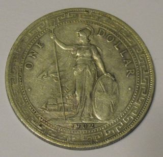 Great Britain - 1902 - B Large Silver Trade Dollar photo