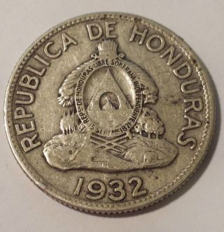 1932 Un Lempira Republica De Honduras 0.  900 Silver Coin Circulated 0.  362 Oz photo
