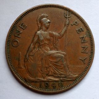 L45 Uk Great Britain Penny,  1940 Ww2 Wwii (b) photo