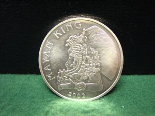 2002 Belize $1 Mayan King Silver Coin 1 Troy Ounce.  999 Fine Silver Rare Coin photo
