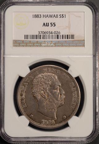 1883 Hawaii $1 Ngc Au55 Kingdom Of Hawaii Silver Dollar photo