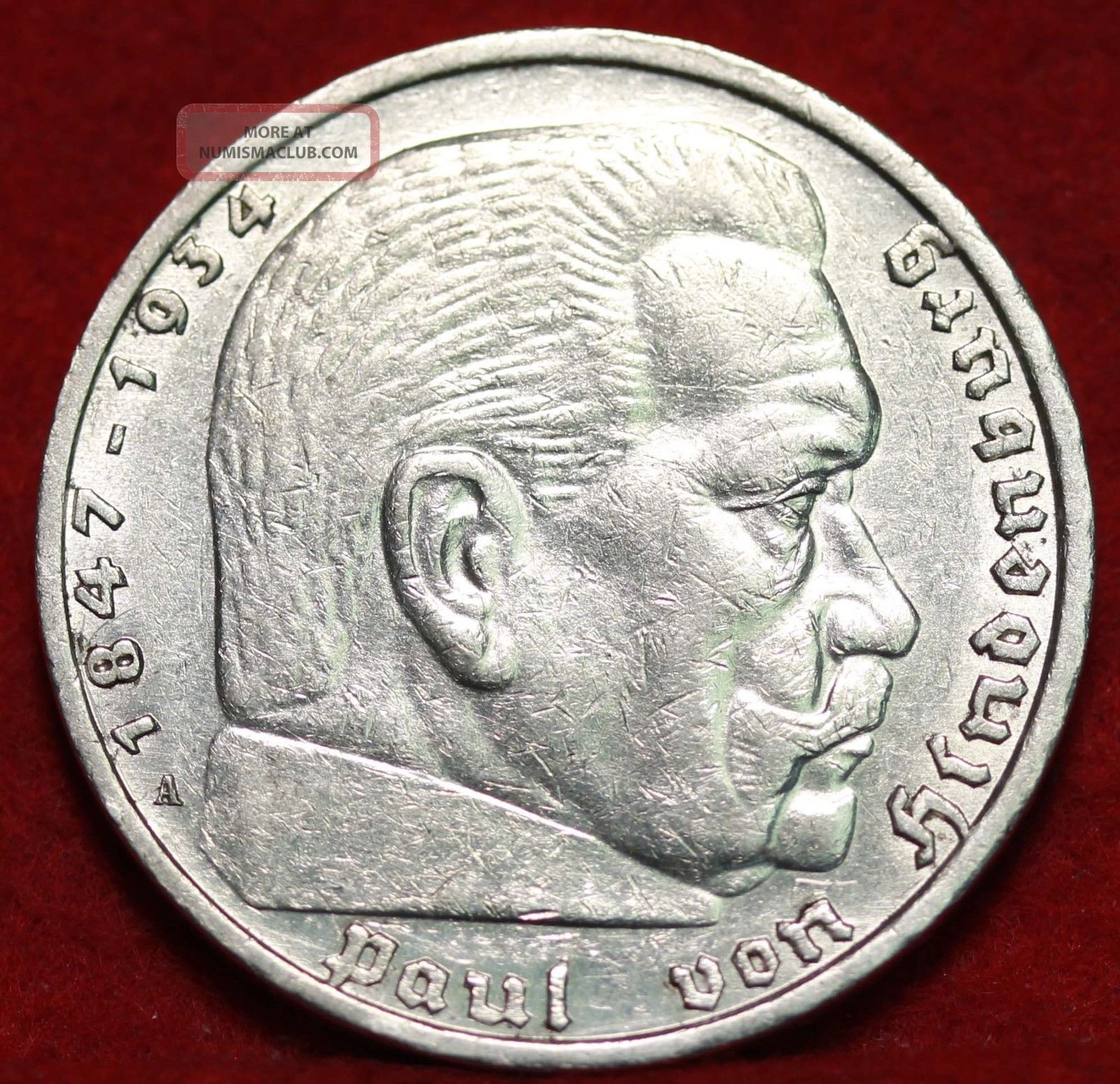 1938 - A Germany 5 Mark Silver Foreign Coin S/h