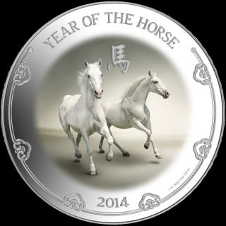 2014 Niue Island 1oz Silver Year Of The Horse Lunar Series Coin Coin photo