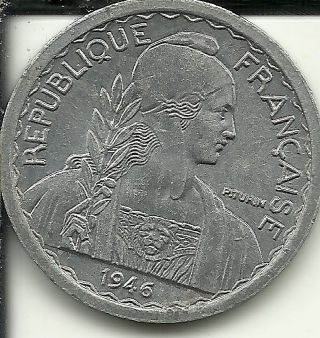 French Indo - China 5 Cents,  1946 Km 30 photo