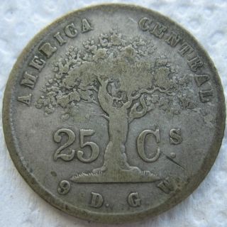 1864 Gw Costa Rica 25 Centavos photo