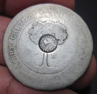 1849 (costa Rica) 2 Reales (silver) W/ Countermark Lion - - - Very Rare - - - - photo