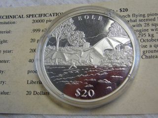 Commemorative French Bole Proof Silver Coin - - 20 Grams.  999 Silver W/coa photo