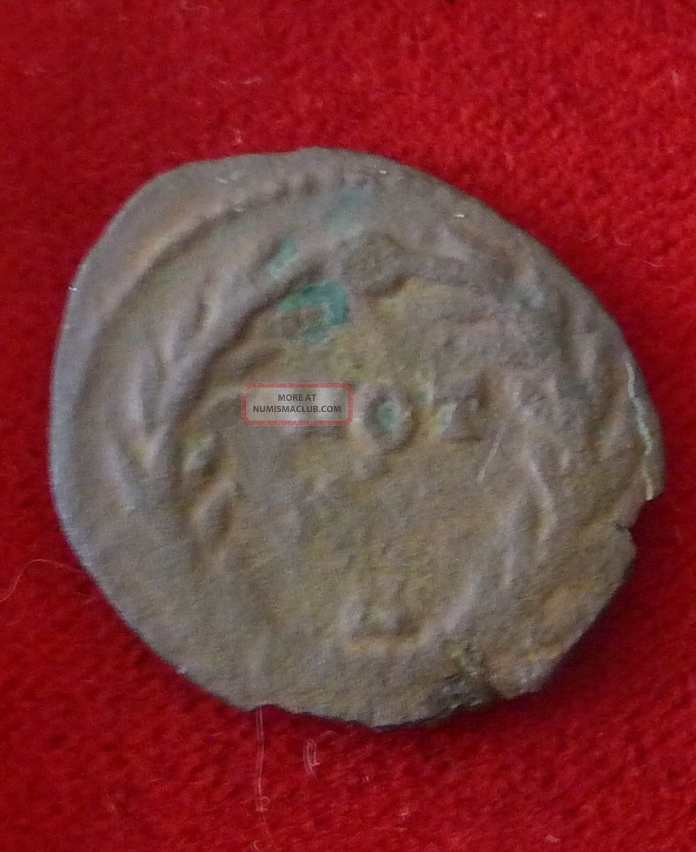 Ancient Roman Follis Unidentified Radiate Crown Vows In Wreath 21 Mm Coins: Ancient photo