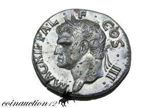Roman Coin Agrippa Ae As,  S C Neptune Stng 1 Holding Dolphin & Trident photo