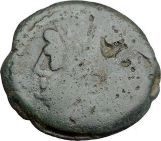 Roman Republic 91bc Janus Galley Roma Authentic Ancient Coin I38685 photo