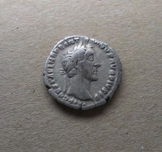 Antique Coin Silver Antoninus Pius Roman Denarius Ad 138 - 161 0778 photo